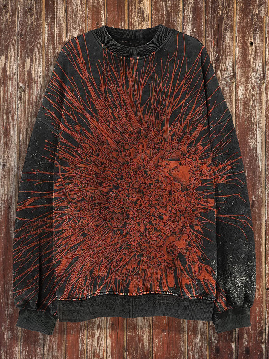 Unisex Abstract Punk Art Print Crew Cuello Casual Sudadera