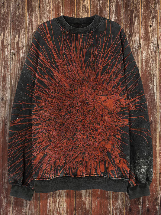 Unisex Abstract Punk Art Print Crew Cuello Casual Sudadera