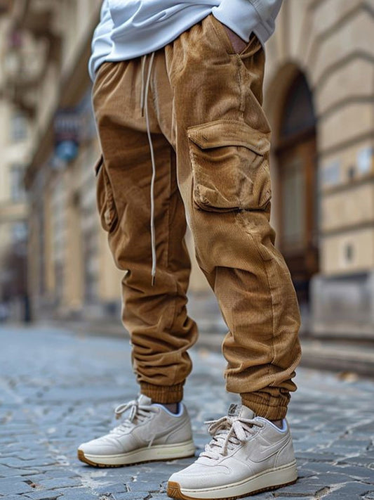 Multi-bolsillo de los hombres de algodón al aire libre americano overoles pantalones casuales