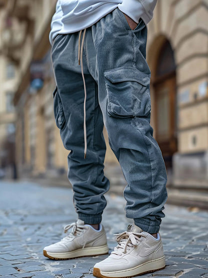 Multi-bolsillo de los hombres de algodón al aire libre americano overoles pantalones casuales