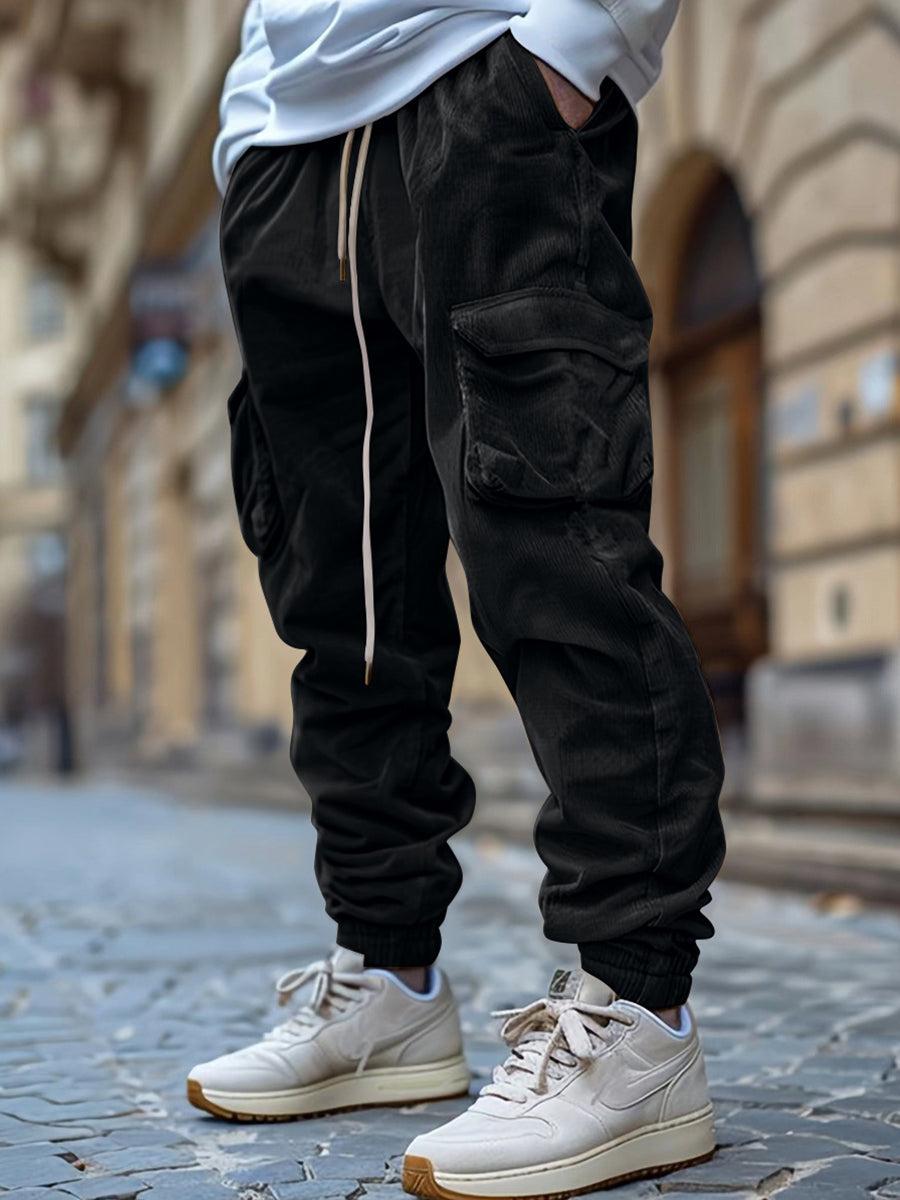 Multi-bolsillo de los hombres de algodón al aire libre americano overoles pantalones casuales